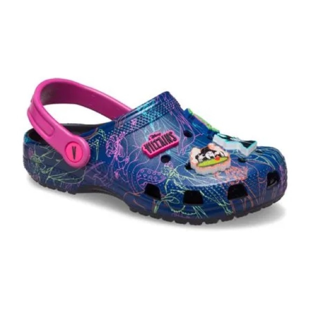 Disney Villains Kids Crocs Clogs - Blue and Pink Size C11 New